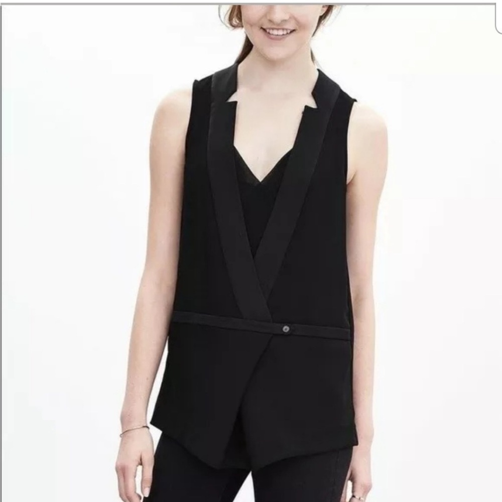 Banana Republic Cutaway Tux Tank Black Size XS